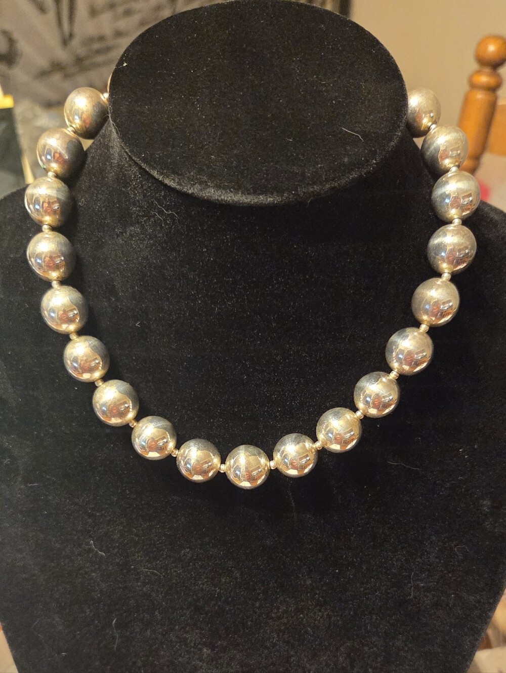 Vintage Premier Designs Silver Bead Necklace
